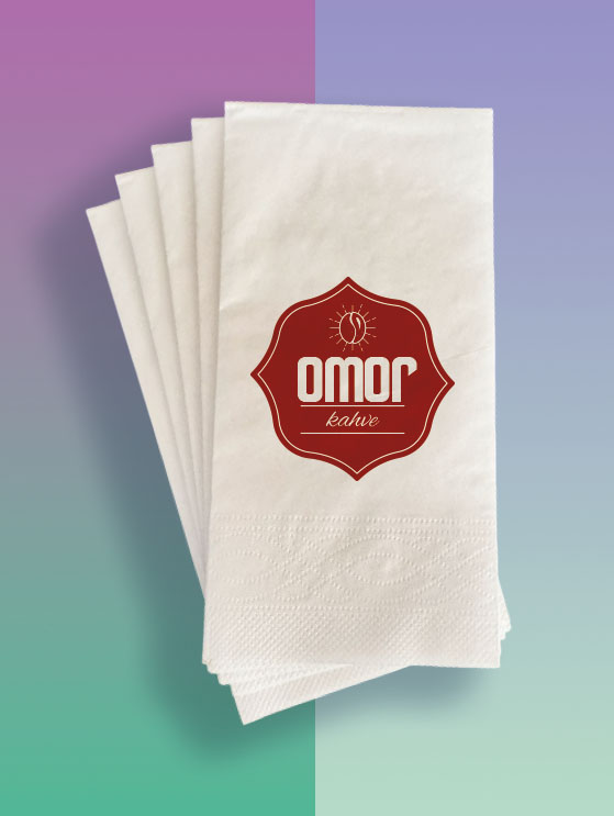 logolu kahve sunum peçetesi