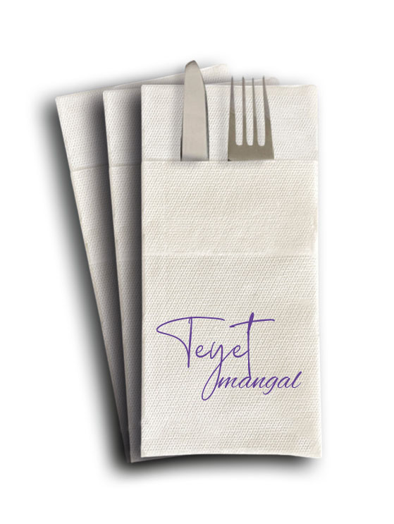 Logo baskılı cepli Sunum Peçete Örnekleri