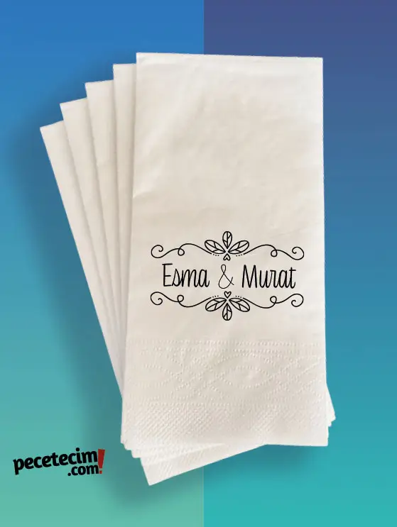 Kişiye özel isim baskılı peçete örneği