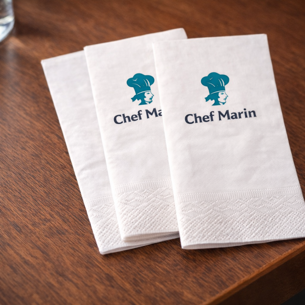 Özel tasarım logolu kafe peçetesi üretimi